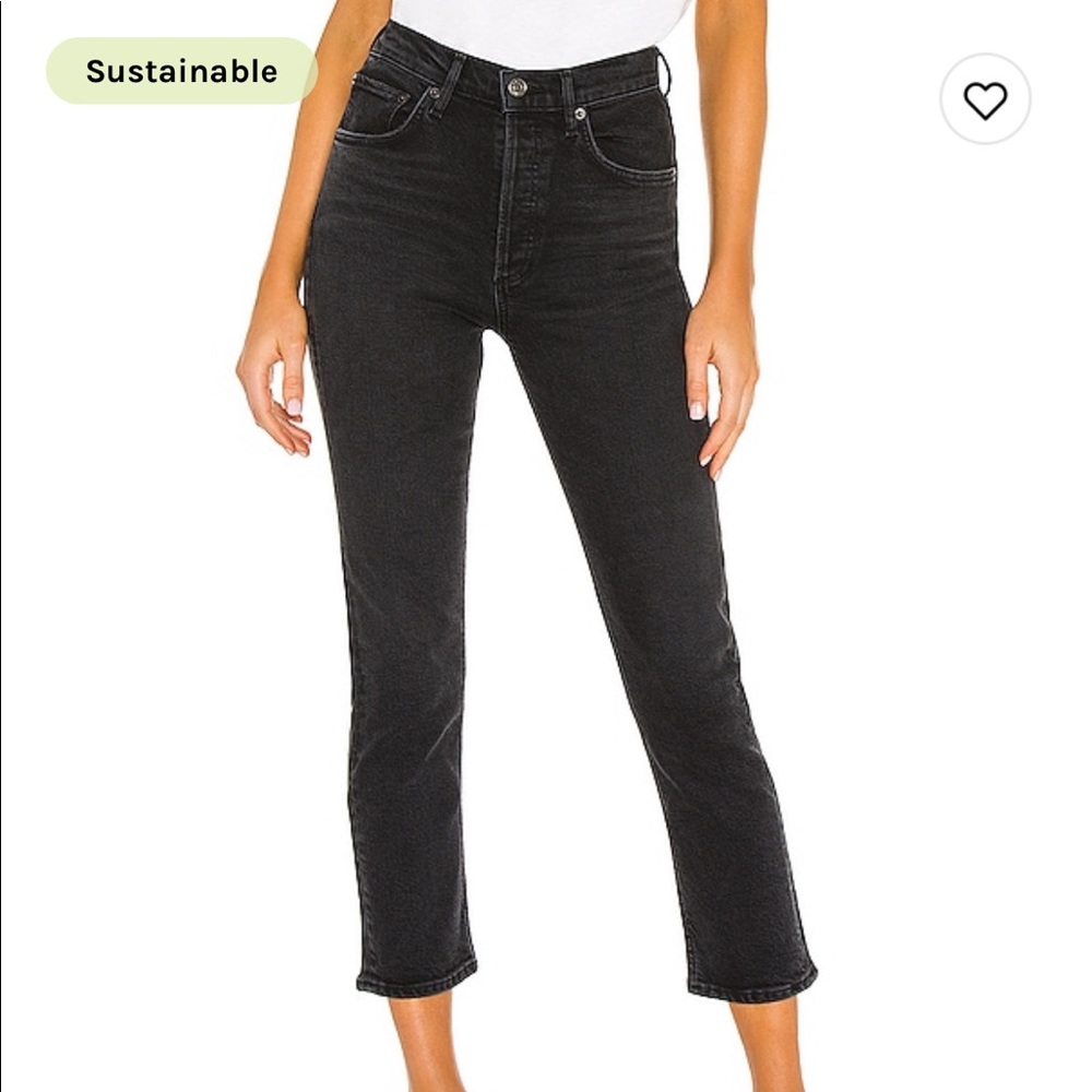 Agolde Riley Jeans in Black Pepper